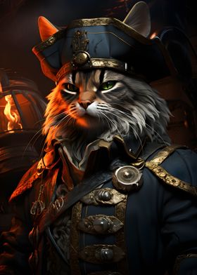 Cat Pirate in Uniform