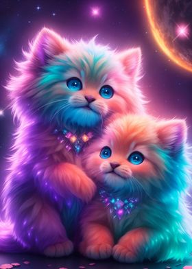 Colorful cats