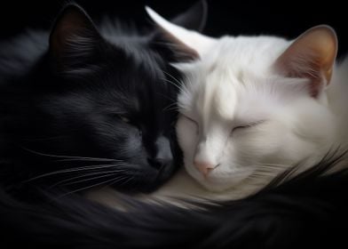 Black White Yin Yang Cats