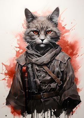 Cat Painting in Uniform