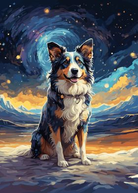 Border Collie Starry Night