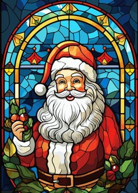 Santa Claus Stained Glass