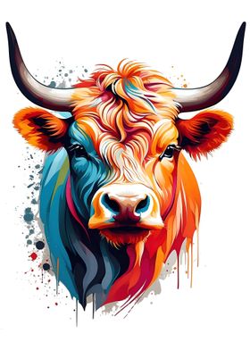 Vibrant Highland Cow