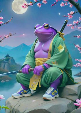 Frog warrior samurai