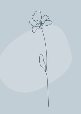 Flower one line art