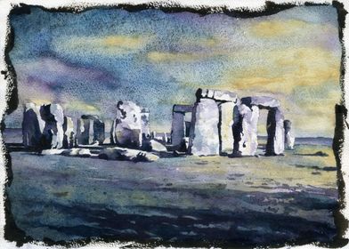Stonehenge ruins UK art