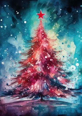 Watercolor Christmas Tree