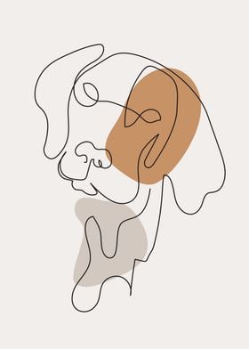 Dog face line art