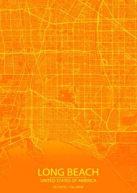 Long Beach CA Orange Map