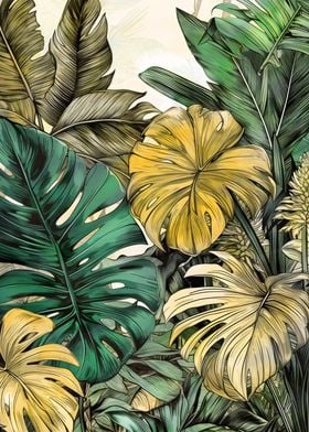 Tropical leaves art