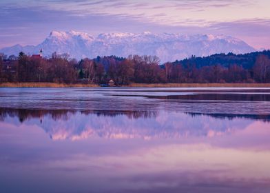 Mountain Lake in Winter