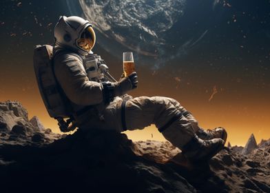 Astronaut Pint Beer Space