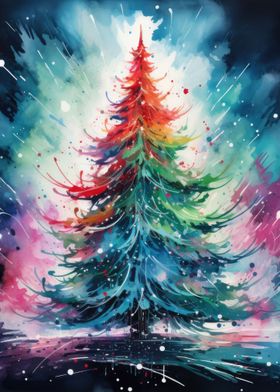 Watercolor Christmas Tree