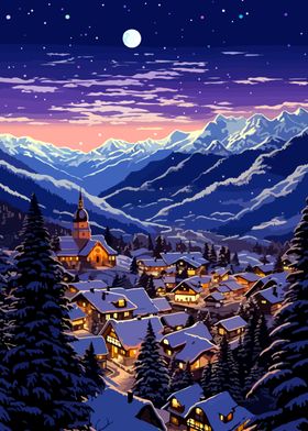 Winter Switzerland Art