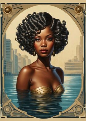 Twenties Ebony Swimmer 03