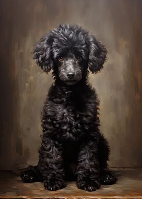 Black Poodle portrait