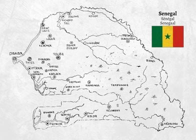 Handdrawn Senegal Map