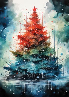 Watercolor Christmas Tree