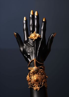 Black and Gold Jewel Hand2