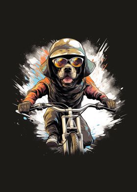 A cool dog on a BMX