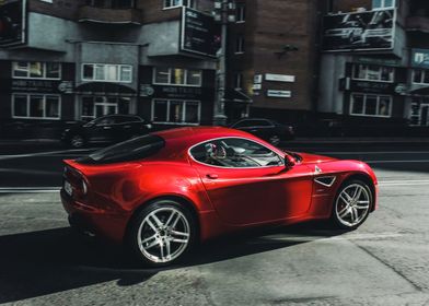 Red Car Alfa Romeo 8C