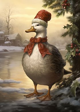 Snowy Christmas Duck