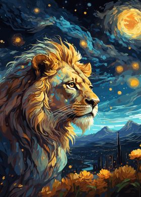 Lion Night Sky