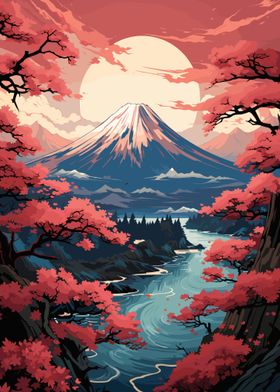 Fuji and Cherry Blossoms