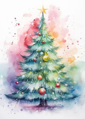 Watercolor Christmas Tree