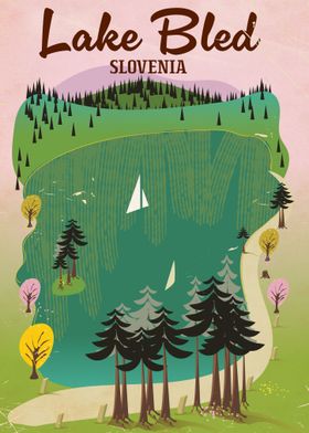 Lake Bled Travel poster