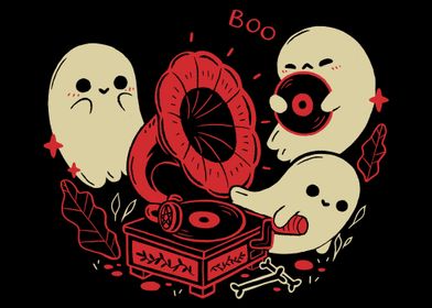 Cute Gramophone Ghosts