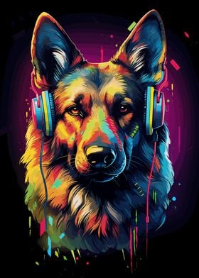 German Shepherd Headphones