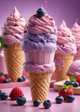 Blueberry ice cream