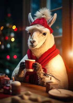 Llama coffee Christmas