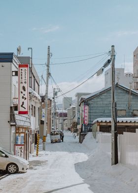 Back alley in Otaru Japan