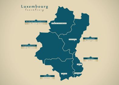 Luxembourg Belgium map
