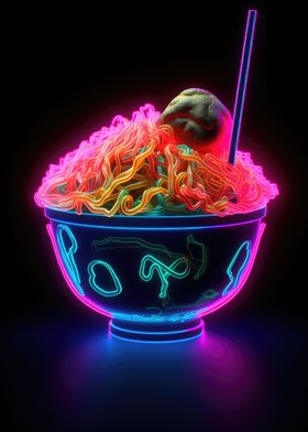 Ramen Noodles Neon Three