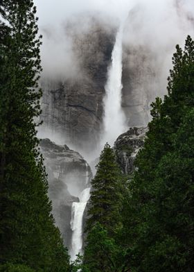 Misty waterfall