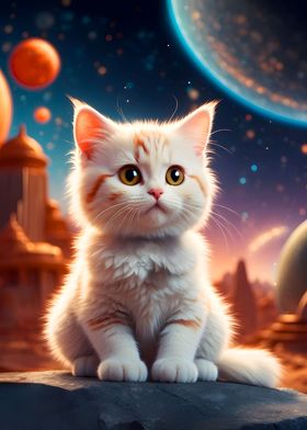 Cute Cat in Space