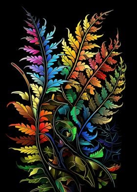 Stained Glass Fern