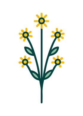 minimalist yellow flowers