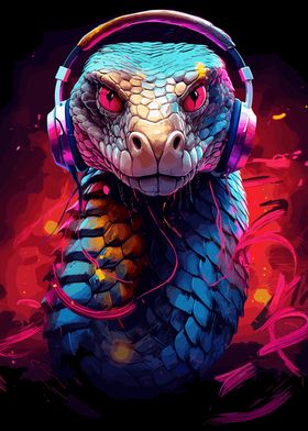 Snake With Headphones