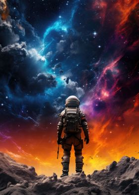 Astronaut In Nebula Storm