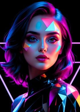 Geometric Cyberpunk Girl