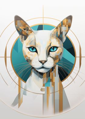 White geometric cat