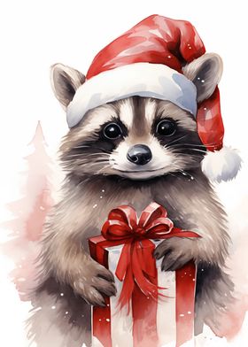 Cute Xmas Raccoon