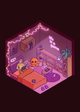 Isometric cozy bedroom