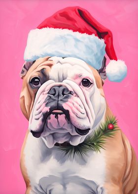 Pink Christmas Bulldog