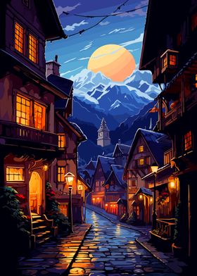 Cozy European Alley Art