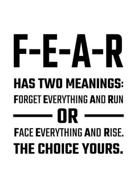 fear has two meanings